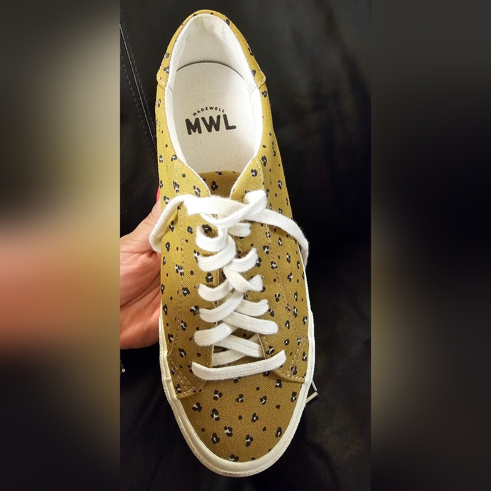 Madewell Sidewalk Low Top Sneakers Mini Leopard Print Women Size 8 EUC - Picture 6 of 15